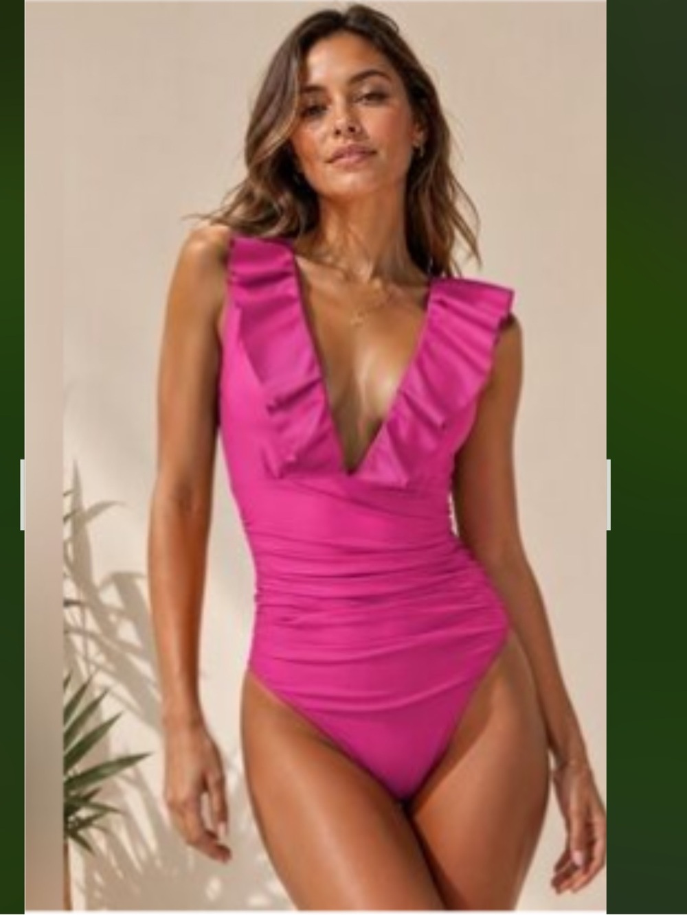 J.Crew Swim Ruched Ruffle One-Piece Swimsuit in Hot Pink Size 14 NWT